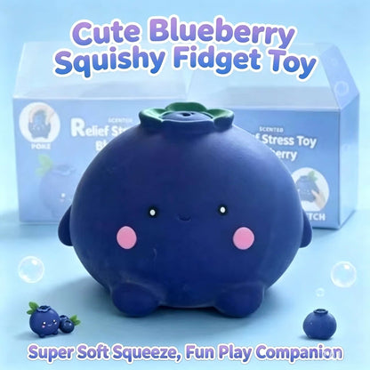 Jumbo Scented Blueberry Squishy Toy, Large TPR Flour Slow‑Rising Squeeze Fidget Toy, Kawaii Fruit Stress Relief Sensory Decompression Toy for Kids Adults, Bulk 4PCS Set Available
