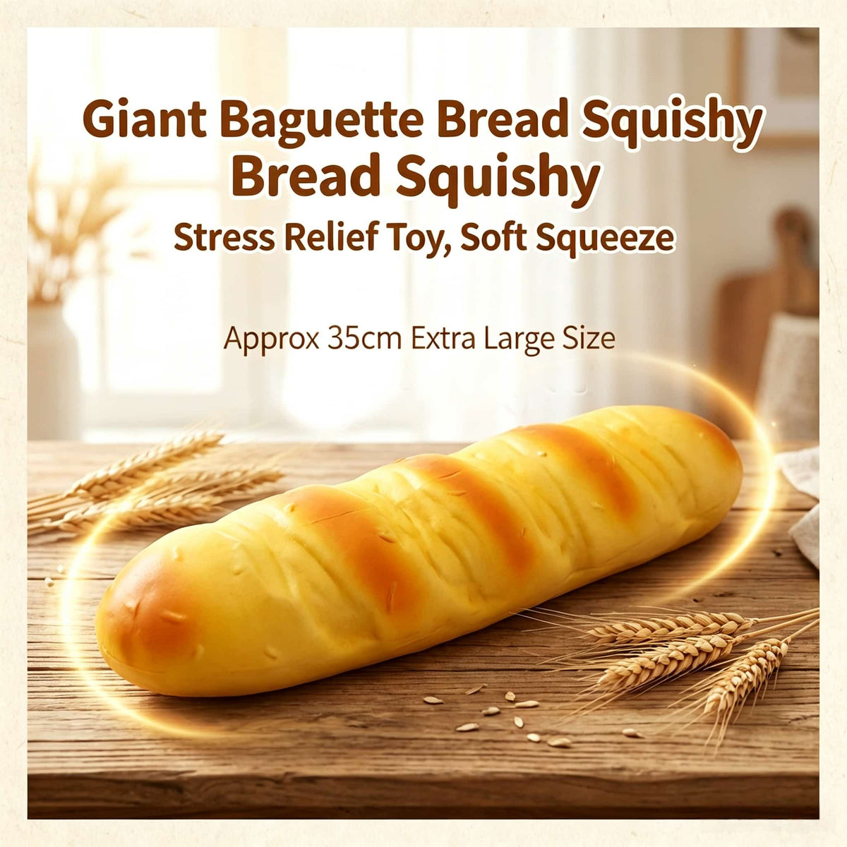 Giant 35cm Caterpillar Bread Squishy | TPR Flour Fidget Stress Toy 400g
