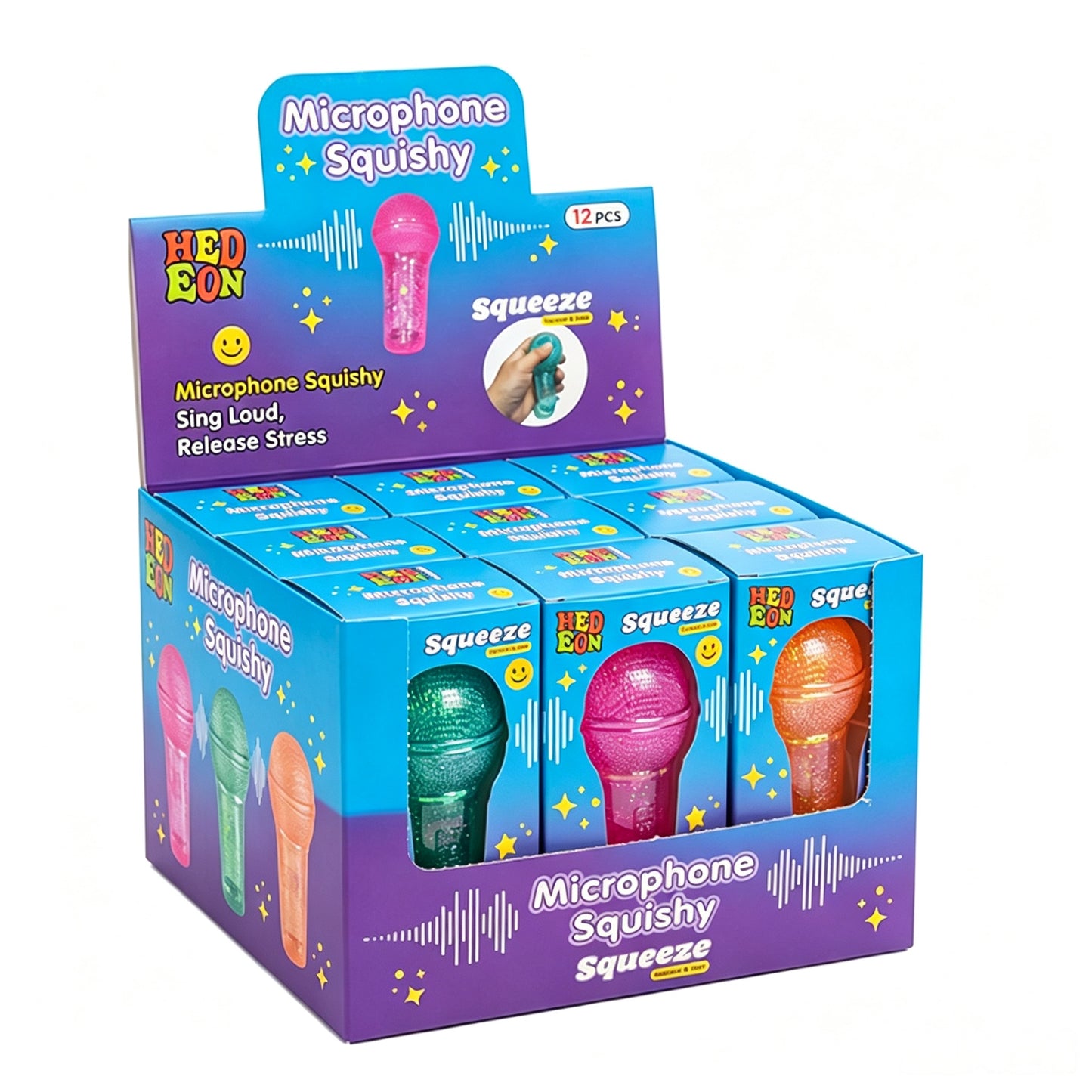 Glitter Microphone Squishy Toy Slow Rebound Maltose Stress Relief Fidget Toy for Kids Adults