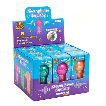 Glitter Microphone Squishy Toy Slow Rebound Maltose Stress Relief Fidget Toy for Kids Adults