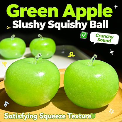 Green Apple Slush Squeeze Toy Crunchy Sound Mochi Squishy Stress Relief Fidget Toy