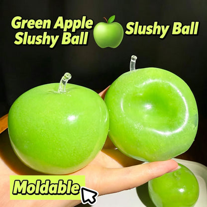 Green Apple Slush Squeeze Toy Crunchy Sound Mochi Squishy Stress Relief Fidget Toy