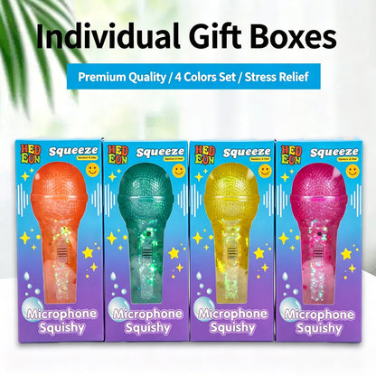 Glitter Microphone Squishy Toy Slow Rebound Maltose Stress Relief Fidget Toy for Kids Adults