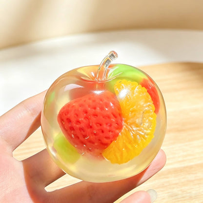 Mixed‑Color Apple Squeeze Toy, Coconut Oil Filled Squishy Toy, Vaseline‑Like Smooth Reshapable Non‑Sticky Stress Relief Fidget Toy