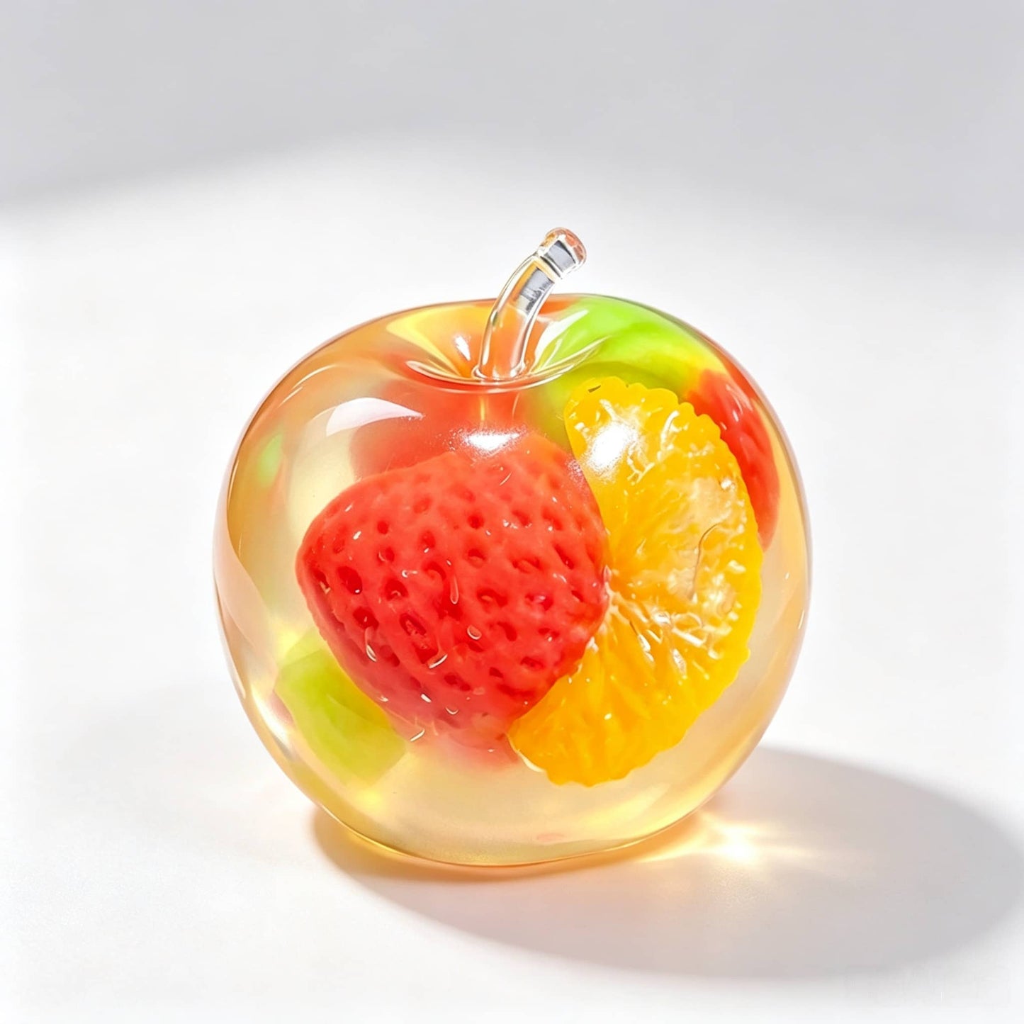 Mixed‑Color Apple Squeeze Toy, Coconut Oil Filled Squishy Toy, Vaseline‑Like Smooth Reshapable Non‑Sticky Stress Relief Fidget Toy