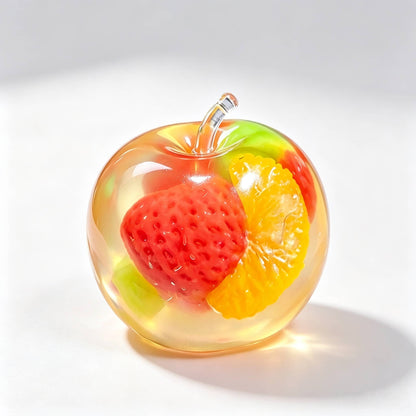 Mixed‑Color Apple Squeeze Toy, Coconut Oil Filled Squishy Toy, Vaseline‑Like Smooth Reshapable Non‑Sticky Stress Relief Fidget Toy