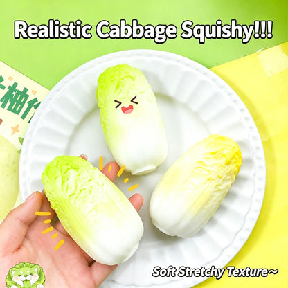 Simulation Cabbage Squishy Fidget Toy, Soft TPR Squeeze Stress Relief Toy, Fake Vegetable Decompression Toy for Kids Adults