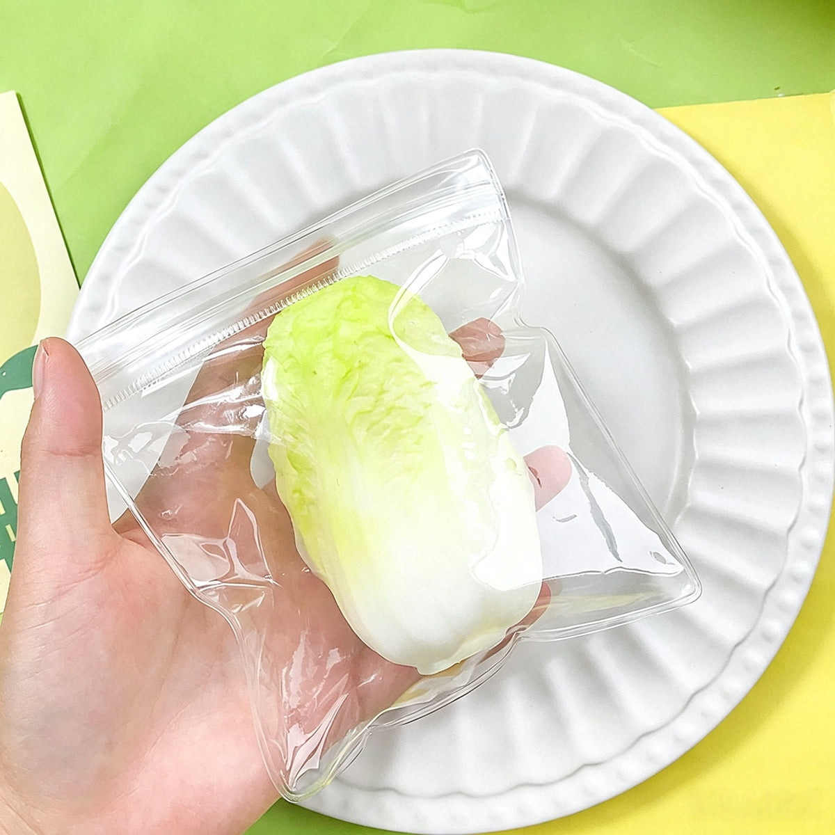 Simulation Cabbage Squishy Fidget Toy, Soft TPR Squeeze Stress Relief Toy, Fake Vegetable Decompression Toy for Kids Adults