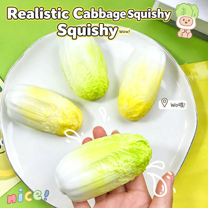Simulation Cabbage Squishy Fidget Toy, Soft TPR Squeeze Stress Relief Toy, Fake Vegetable Decompression Toy for Kids Adults
