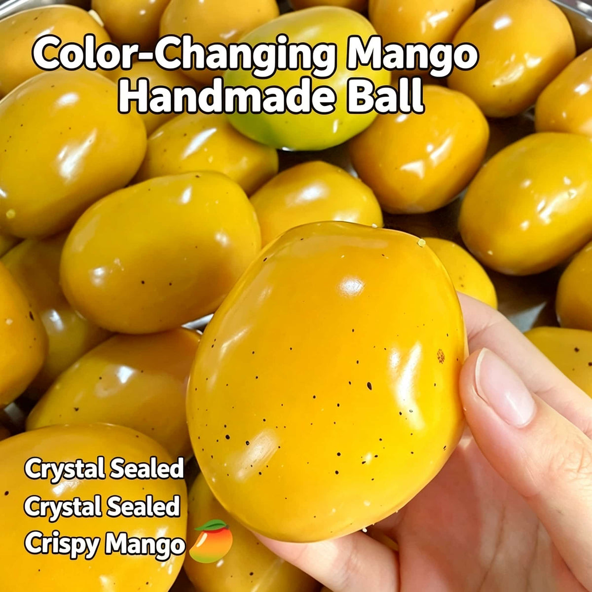 Color Changing Mango Squish Ball Crunch Crackling ASMR Fidget Sensory Toy