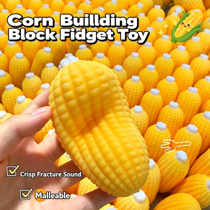 Crinkle Bone Filled Corn Squishy Toy, ASMR Satisfying Pop Squeeze Sensory Fidget Stress Relief Toy