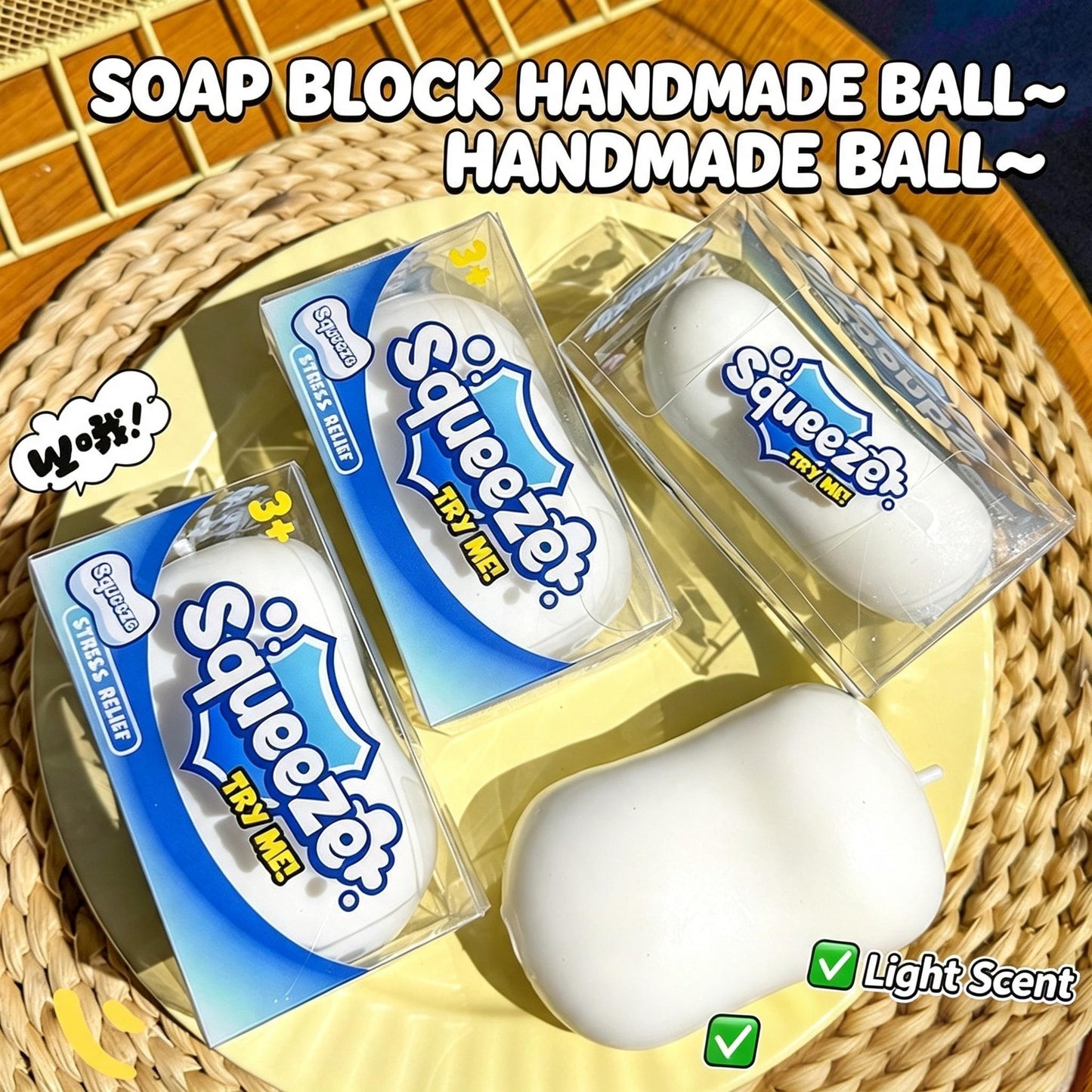 Crunchy Soap Squishy Handmade Building Block Filled ASMR Stress Relief Squeeze Fidget Toy