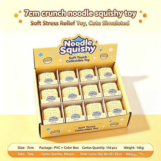 7cm big Crunch Noodle Squishy Toy | Soft Crunchy Squeeze Fidget Stress Relief Toy for Kids & Adults