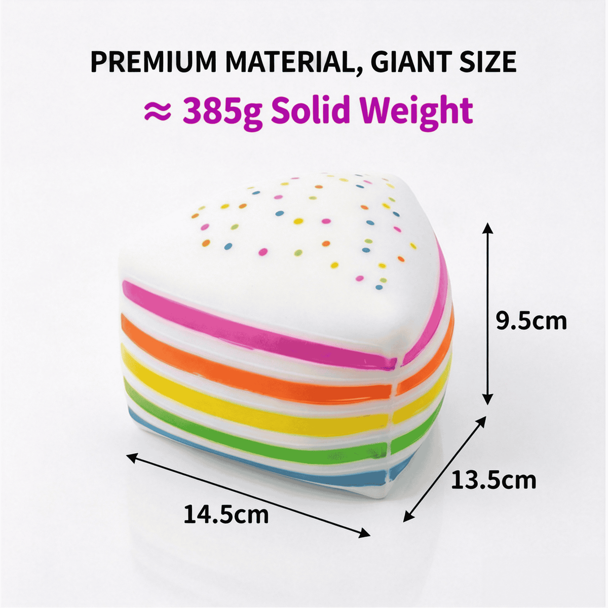 Giant Layer Cake Squishy Fidget Toy, 14.5cm Large TPR Flour‑Filled Stress Relief Squeeze Toy for Kids & Adults