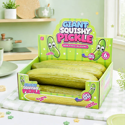Giant Pickle Squishy Fidget Toy, Slow Rising Dill Pickle Squeeze Stress Relief Toy, Funny Food Shape Sensory Decompression Toy for Kids Adults Gag Gift