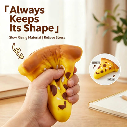 Giant Pizza Slice Squishy Fidget Toy, 19CM Realistic Food Squeeze Stress Relief Toy, Soft TPR Slow‑Rising Sensory Decompression Toy for Kids Adults Funny Gag Desk Decor Gift