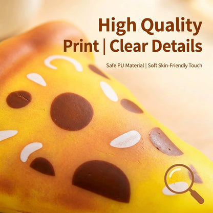 Giant Pizza Slice Squishy Fidget Toy, 19CM Realistic Food Squeeze Stress Relief Toy, Soft TPR Slow‑Rising Sensory Decompression Toy for Kids Adults Funny Gag Desk Decor Gift