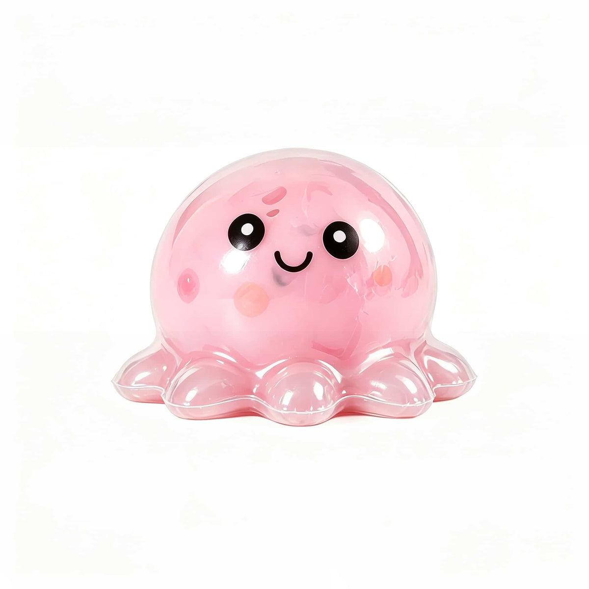 Crunch Octopus Squishy Fidget Toy, Clear PVC Shell Stress Relief Squeeze Toy, Kawaii Octopus Sensory Toy for Adults Kids, Desk Decor & Party Gift