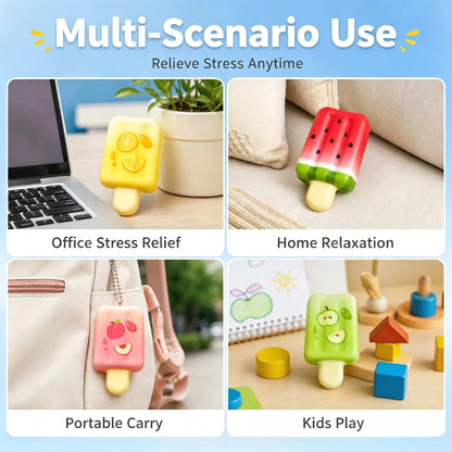 Fruit Popsicle Squishy Toy, Slow Rising PU Stress Relief Ice Cream Squeeze Toy, 6 Styles Assorted