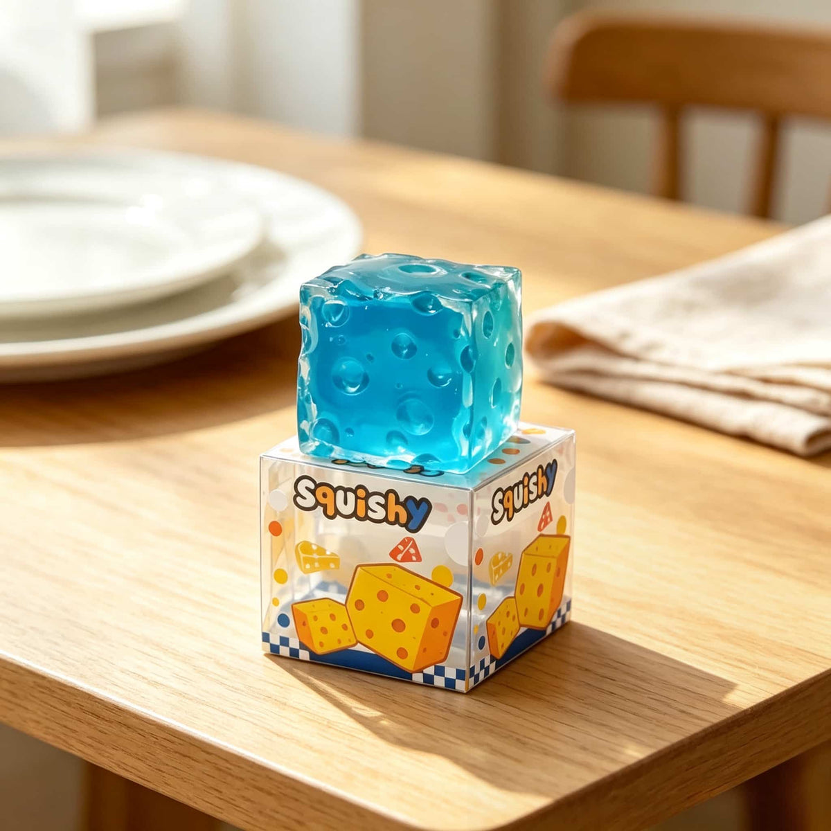 5cm Vaseline Texture Cheese Squishy | Soft Jelly Stress Relief Fidget Toy