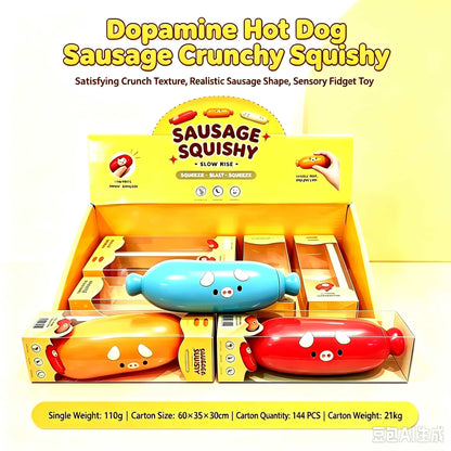 Dopamine Hot Dog Crunchy Squishy, Crunch Squishy ASMR Slow Rise Fidget Toy