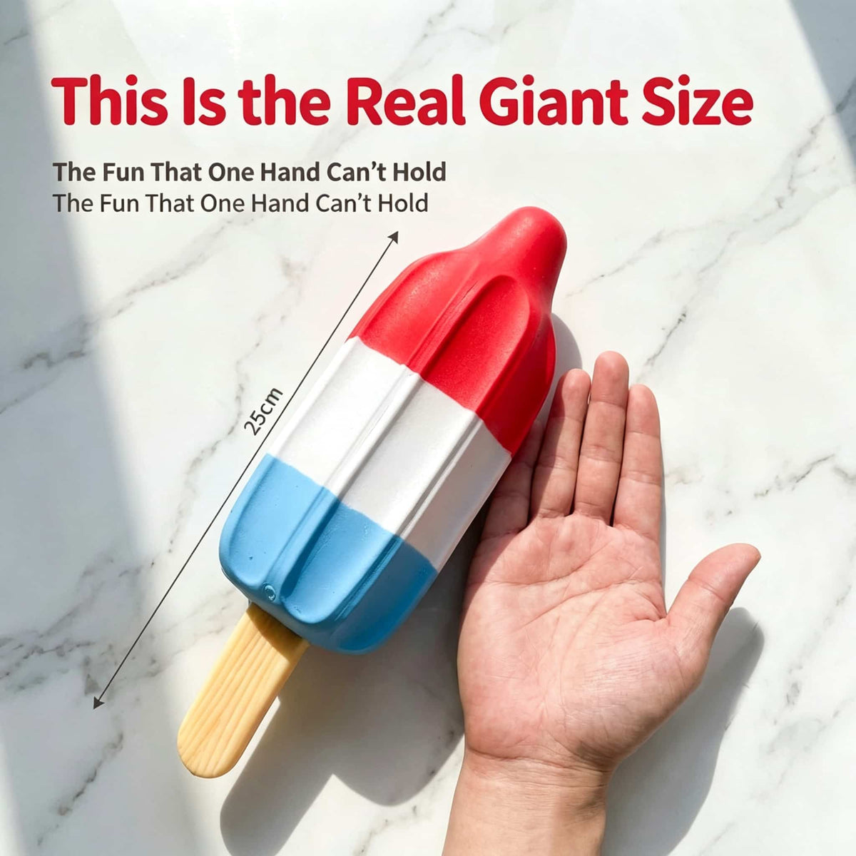 Giant Popsicle Squishy Fidget Toy, 25.5cm Large TPR & Flour Stress Squeeze Toy, Realistic Ice Pop Decompression Fidget for Anxiety Relief