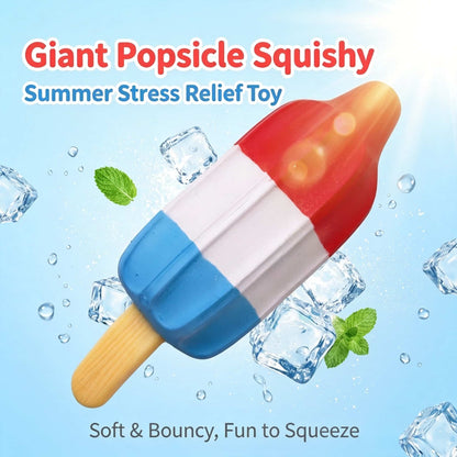 Giant Popsicle Squishy Fidget Toy, 25.5cm Large TPR & Flour Stress Squeeze Toy, Realistic Ice Pop Decompression Fidget for Anxiety Relief