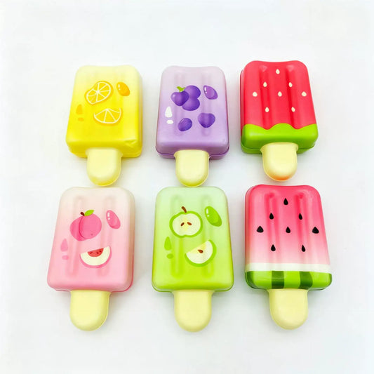 Fruit Popsicle Squishy Toy, Slow Rising PU Stress Relief Ice Cream Squeeze Toy, 6 Styles Assorted