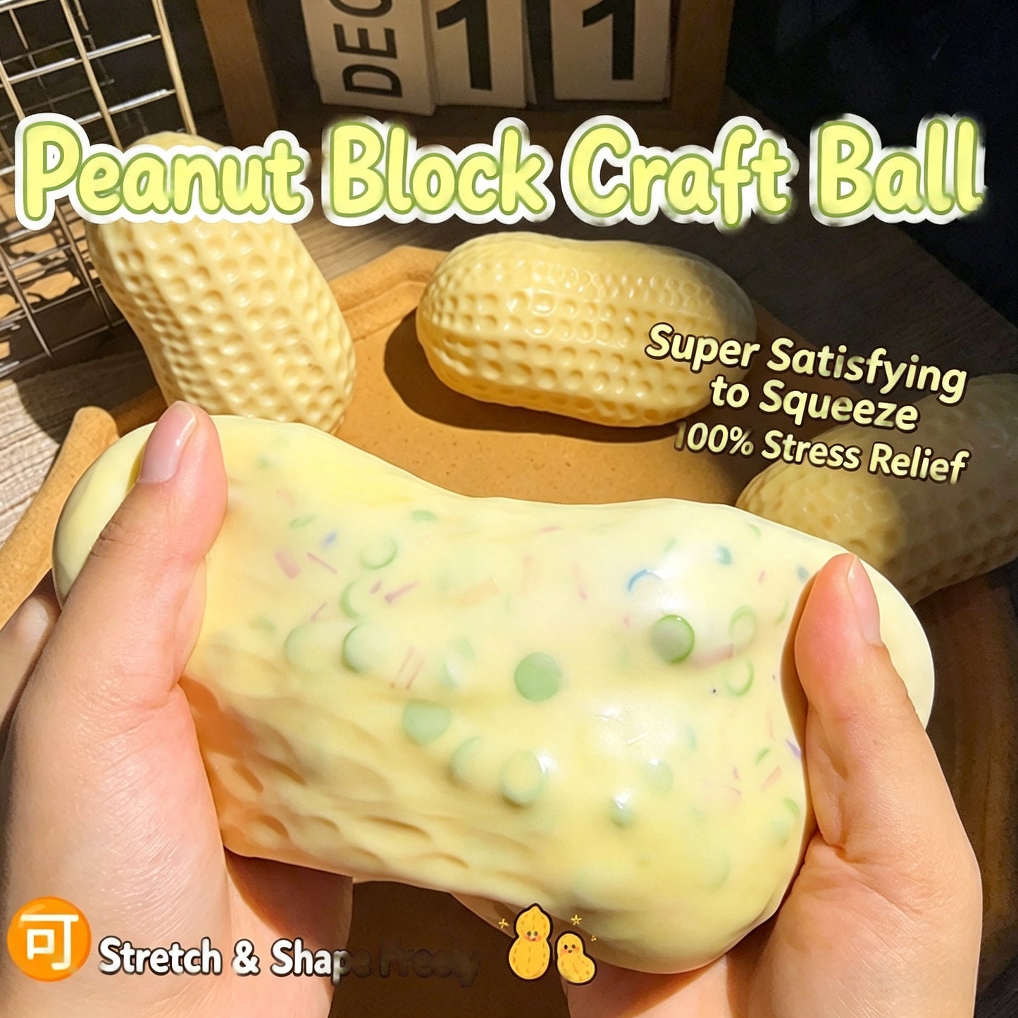 Crunchy Peanut Shaped Squishy Stress Squeeze Toy