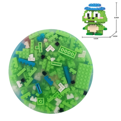 10cm Round Brick‑Picking Fidget Pad, Silicone Pick‑Peel Pad with Mini Micro Building Blocks, Stress Relief Sensory Fidget Toy, DIY Assembly Decompression Toy for Anxiety