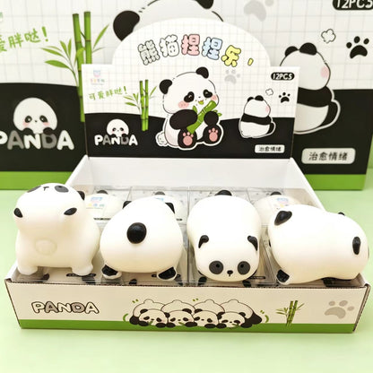 Cute Panda Squishy Fidget Toy, Soft TPR Flour Stress Relief Squeeze Toy, Kawaii Animal Squishy for Kids & Adults