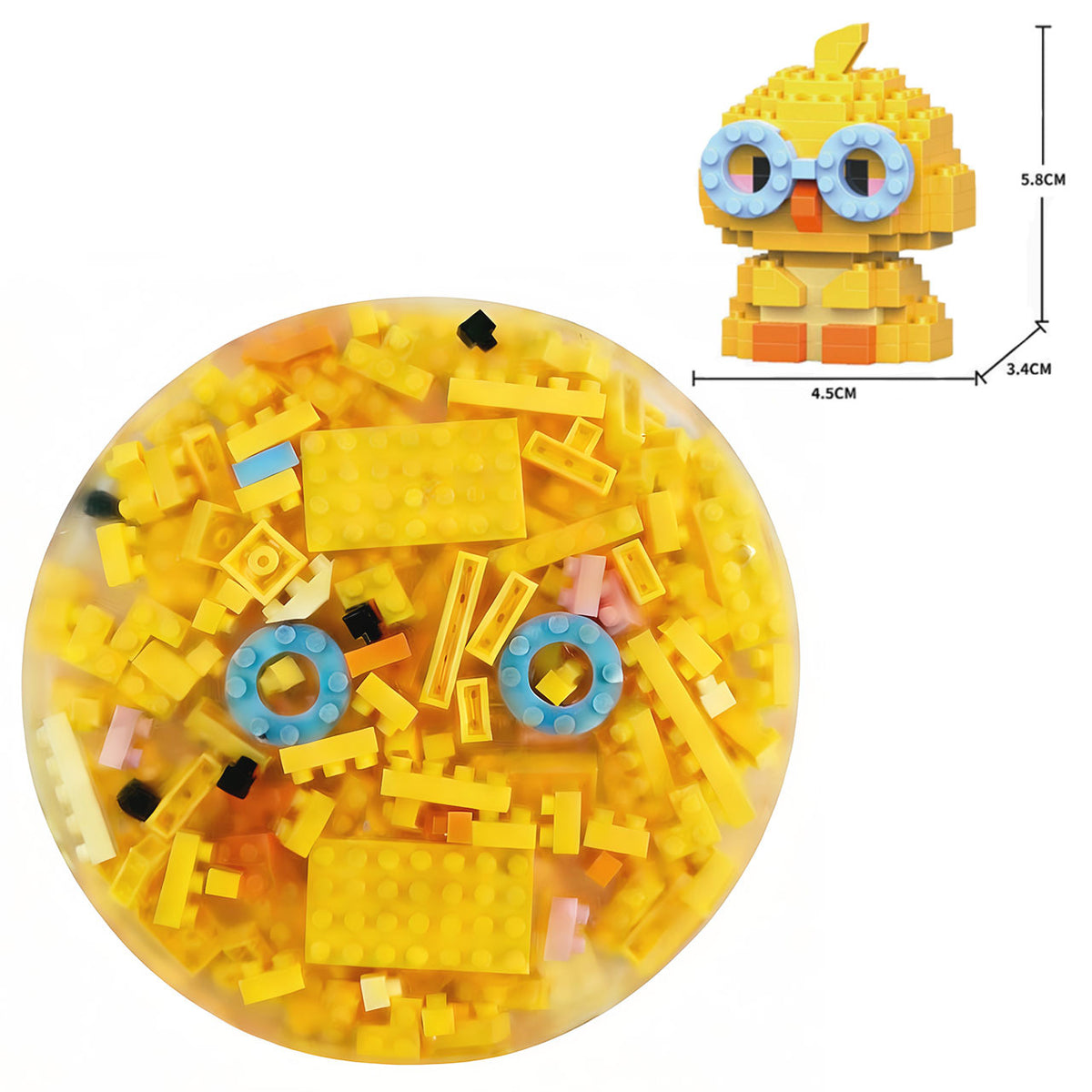 10cm Round Brick‑Picking Fidget Pad, Silicone Pick‑Peel Pad with Mini Micro Building Blocks, Stress Relief Sensory Fidget Toy, DIY Assembly Decompression Toy for Anxiety