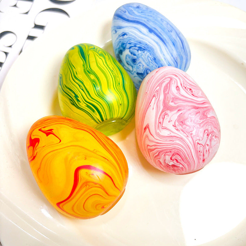 Marble Swirl Egg Sugar Squeeze Squishy Toy, Maltose Stress Relief Fidget Ball