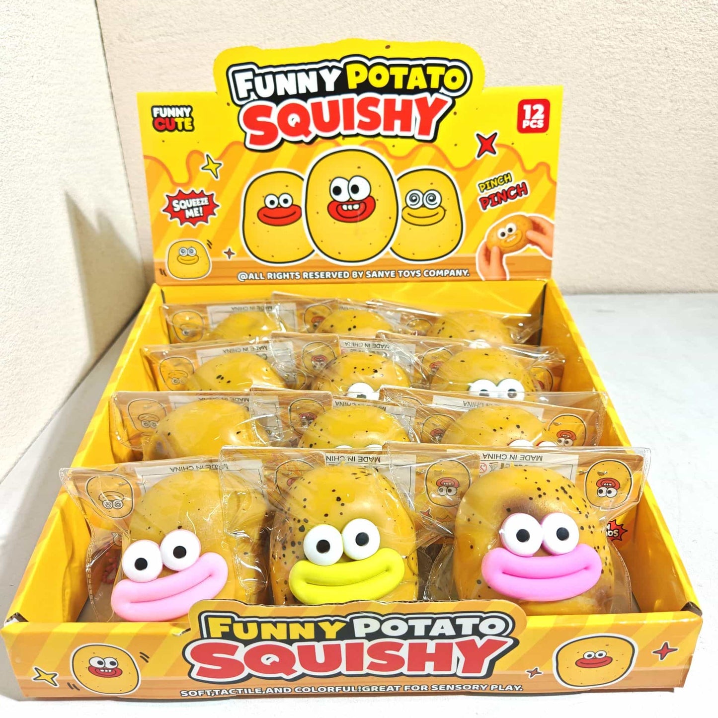 Smusher Potato Squeeze Toy, Funny Big Mouth Potato & Fries Squishy Fidget Toy, Soft Stress Relief Sensory Squish Mochi Toy For Kids Adults, Novelty Gag Decompression Squeeze Toy