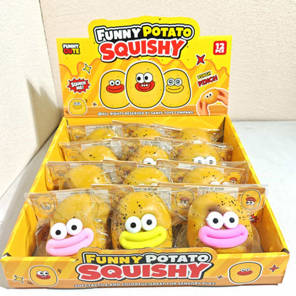 Smusher Potato Squeeze Toy, Funny Big Mouth Potato & Fries Squishy Fidget Toy, Soft Stress Relief Sensory Squish Mochi Toy For Kids Adults, Novelty Gag Decompression Squeeze Toy