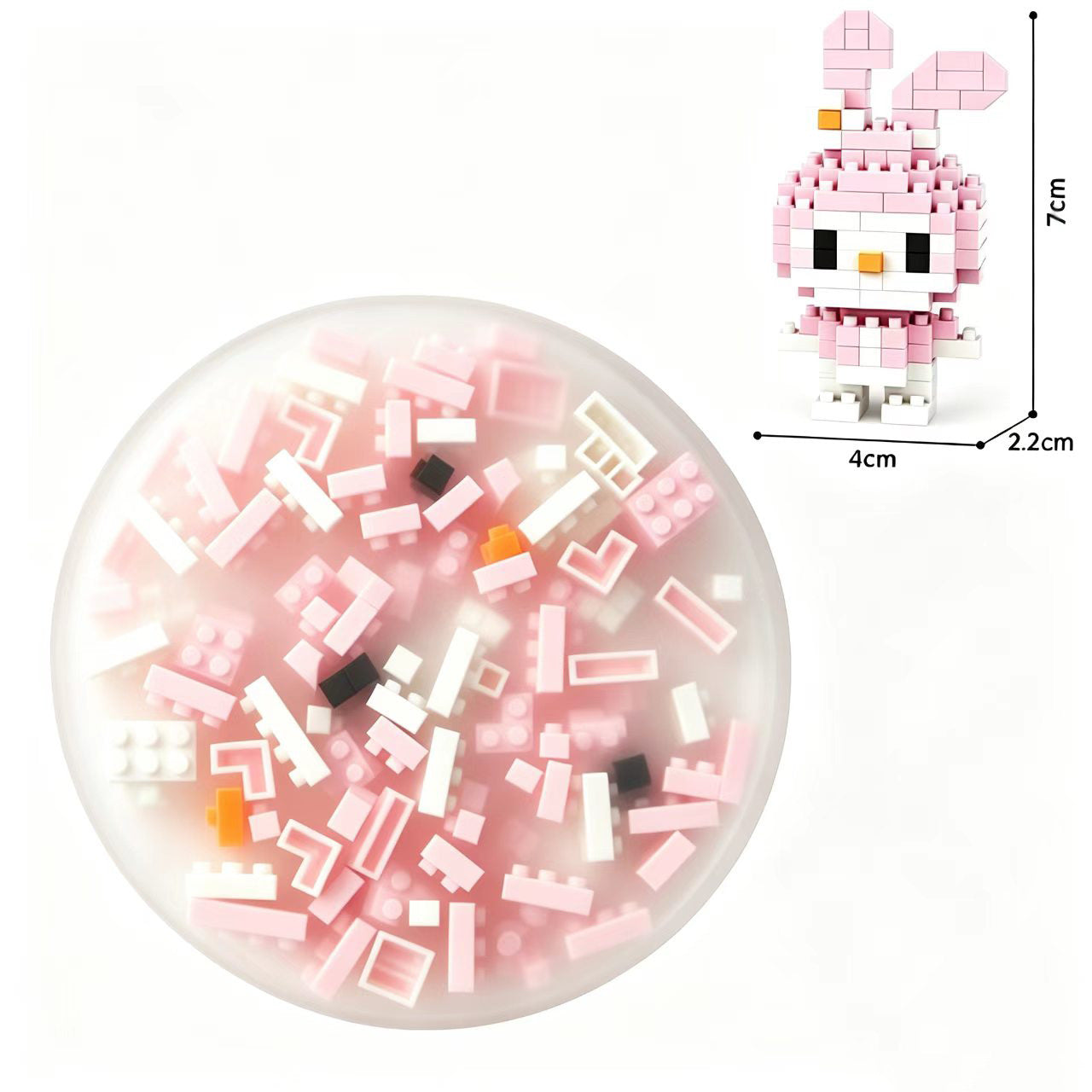 10cm Round Brick‑Picking Fidget Pad, Silicone Pick‑Peel Pad with Mini Micro Building Blocks, Stress Relief Sensory Fidget Toy, DIY Assembly Decompression Toy for Anxiety