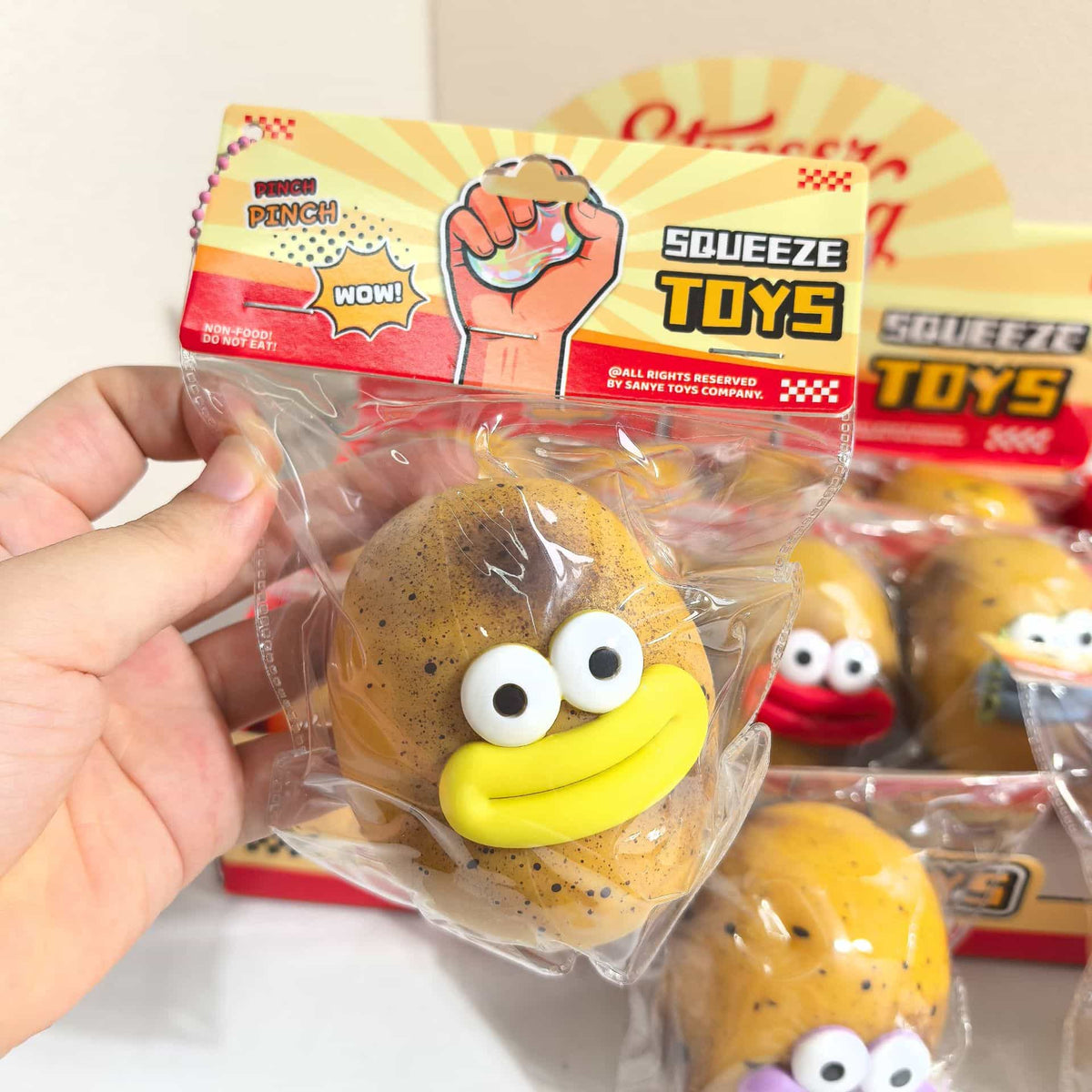 Smusher Potato Squeeze Toy, Funny Big Mouth Potato & Fries Squishy Fidget Toy, Soft Stress Relief Sensory Squish Mochi Toy For Kids Adults, Novelty Gag Decompression Squeeze Toy