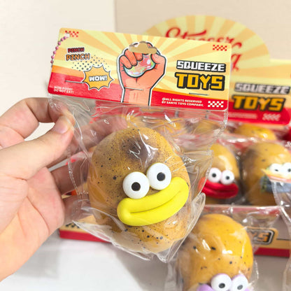 Smusher Potato Squeeze Toy, Funny Big Mouth Potato & Fries Squishy Fidget Toy, Soft Stress Relief Sensory Squish Mochi Toy For Kids Adults, Novelty Gag Decompression Squeeze Toy