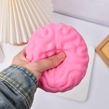 TPR Flour Filled Brain Squishy Toy, Giant Soft Stress Squeeze Fidget Sensory Toy for Adults & Kids