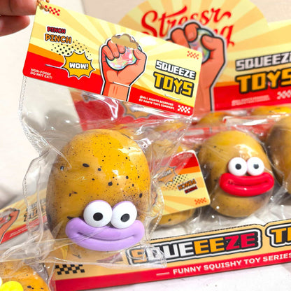 Smusher Potato Squeeze Toy, Funny Big Mouth Potato & Fries Squishy Fidget Toy, Soft Stress Relief Sensory Squish Mochi Toy For Kids Adults, Novelty Gag Decompression Squeeze Toy