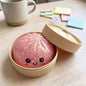 Glitter Pectin Bun Squishy | Cute Fidget Stress Toy With Steamer Box
