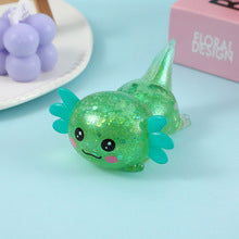 Glitter Axolotl Maltose Squishy Fidget Toy Transparent TPR Squeeze Stress Relief Toy Soft Greasy Sensory Toy For Kids Wholesale