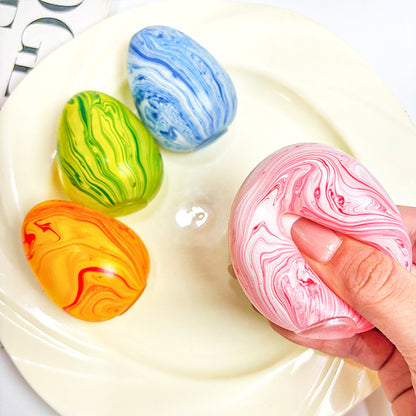 Marble Swirl Egg Sugar Squeeze Squishy Toy, Maltose Stress Relief Fidget Ball