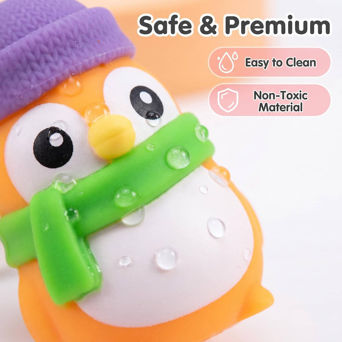 Squishy Penguin Stress Toy | TPR Flour Filled Squeeze Fidget Toy for Kids Gift