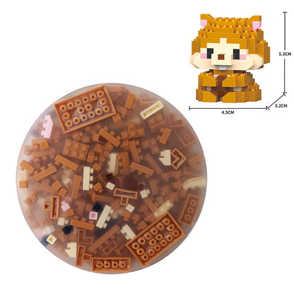 10cm Round Brick‑Picking Fidget Pad, Silicone Pick‑Peel Pad with Mini Micro Building Blocks, Stress Relief Sensory Fidget Toy, DIY Assembly Decompression Toy for Anxiety