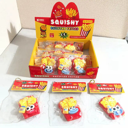 Smusher Potato Squeeze Toy, Funny Big Mouth Potato & Fries Squishy Fidget Toy, Soft Stress Relief Sensory Squish Mochi Toy For Kids Adults, Novelty Gag Decompression Squeeze Toy