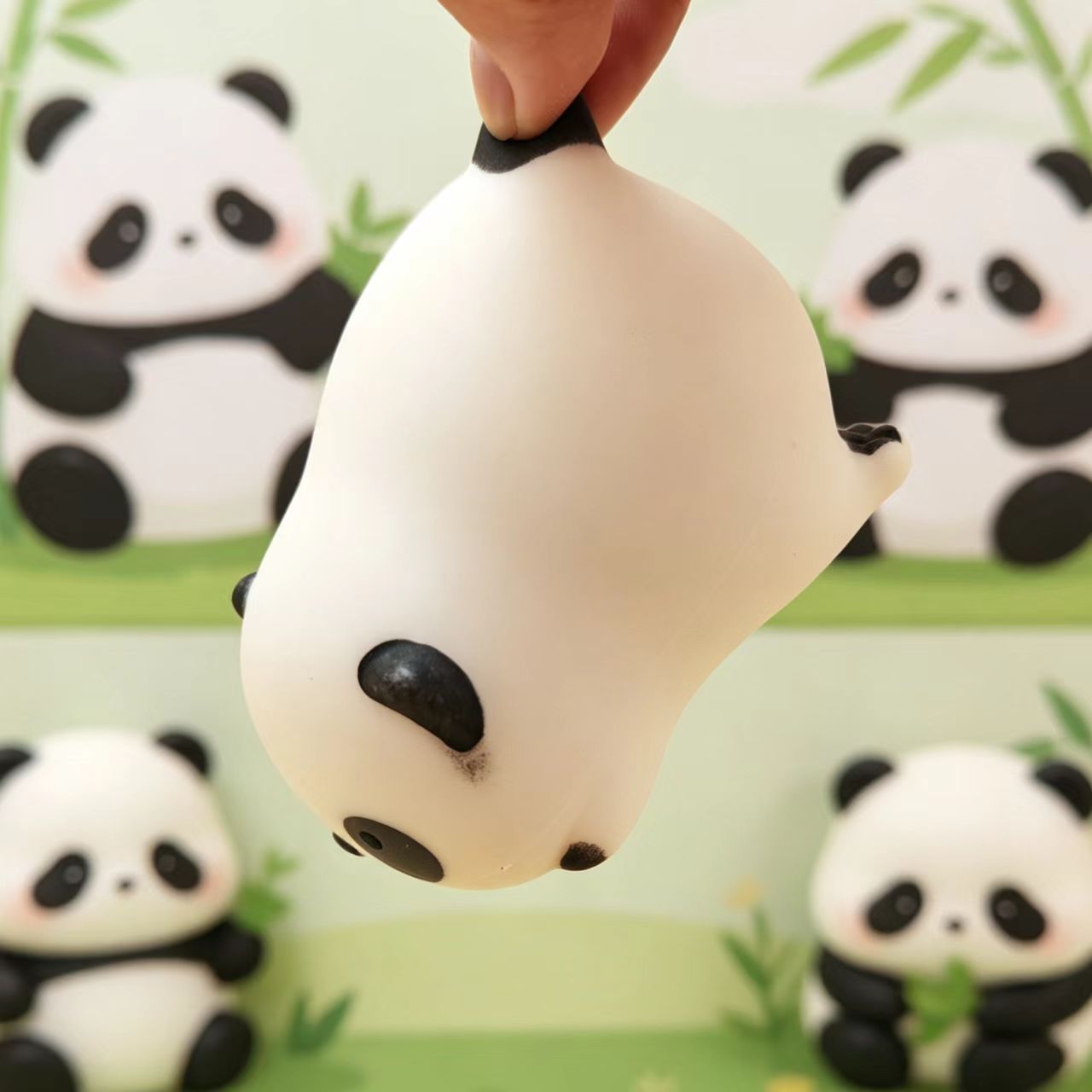 Cute Panda Squishy Fidget Toy, Soft TPR Flour Stress Relief Squeeze Toy, Kawaii Animal Squishy for Kids & Adults