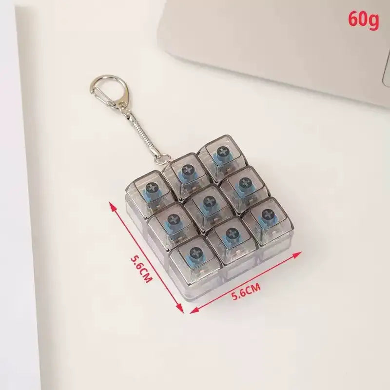 9 Key Light Up Clicker Fidget Toy, Mechanical Switch Fidget Keychain, Glowing Stress Relief Keyboard Toy for ADHD Anxiety