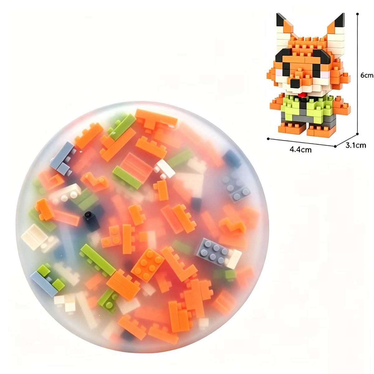 10cm Round Brick‑Picking Fidget Pad, Silicone Pick‑Peel Pad with Mini Micro Building Blocks, Stress Relief Sensory Fidget Toy, DIY Assembly Decompression Toy for Anxiety