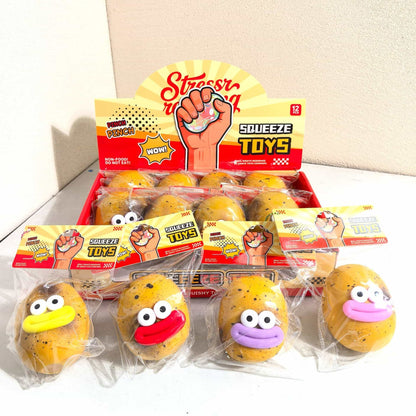 Smusher Potato Squeeze Toy, Funny Big Mouth Potato & Fries Squishy Fidget Toy, Soft Stress Relief Sensory Squish Mochi Toy For Kids Adults, Novelty Gag Decompression Squeeze Toy